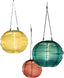 Solar Mandarin Round Lantern, 25 cm, Colour May Vary (Pack of 1), Yellow/Rose/Green