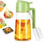 2 in 1 Oil Sprayer, 470ml/16oz Olive Oil Spray Bottle for Cooking, Air Fryer, Salad, Frying, BBQ, Green Food-grade Mister Spray Bottle