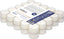 Tea Light Candles in Clear Cup 50 Pack - 8 Hours Burn Time -White Wax - Smokeless, Dripless, Unscented Candles Bulk