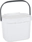518252 Everyday Kitchen Food Waste Compost Caddy Bin, 4.5 Litre, White/Metallic Sliver, Silver, 4.5ltr