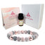 Crystal Bracelet Gift Set with essential oil blend for anxiety relief, anti anxiety bracelet, Pink Zebra Jasper, Lava Rock, birthday gifts for women, stress relief bracelets for women (Elastic)
