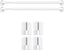 BANJlLl 2 Pack Extendable Net Curtain Rods (30-50cm) with 4 Sticky Hooks - No Drill Tension Rod for Windows.Bathroom, Rental Homes Strong Adhesive, White Lightweight Poles