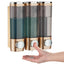 Shampoo and Conditioner Dispenser, Shower Dispenser 3 Chamber No Drill Shampoo for Shower Wall Mounted Body Wash for Bathroom,Large Capacity,Gold