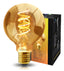 Long Life Lamp Company Retro Vintage Globe LED 4w Edison Style Spiral Filament Bulb Smoked Gold Glass G95 Teardrop E27