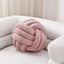 Soft Knot Ball Pillow - Round Throw Cushion for Home Decoration, Handmade Plush Knotted Pillow (10.6 Inches, Blush)