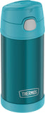 THERMOS Kids FUNTAINER Straw Bottle 0.35 L, Ocean Teal, thermos Flask for Children, Made of Stainless Steel, with Straw, 12 Hours Cold, Absolutely Leak-Proof, for School, Nursery, Break