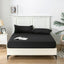 Double Fitted Sheet Bed Sheets 25CM Extra Deep Pocket Soft and Breathable Fitted Bedding Sheets (Black, Double)