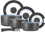Freedom T800201 7 Piece Cookware Set with Ceramic Coating, Stackable Design and Detachable Handle, Graphite, Aluminium, Black