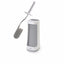 Flex Plus - Smart Hygienic Silicone Toilet Brush with Storage Bay Caddy, flexible, anti-drip, anti-clog deep clean head - Large, White/Grey