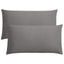 2 Pack 100% Brushed 1800 Microfiber Plain King Pillowcases, Wrinkle and Stain Resistant, Soft and Cozy Envelope Closure Bed Pillow Cases, Dark Grey, 50x90 cm