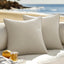 Pack of 2 Outdoor Weatherproof Cushion Covers Decorative Modern Throw Pillow Covers Decoration Polyster Linen-Look Pillowcases For Garden Sofa Living Room Bed Cushion Cover 45x45cm B-Beige