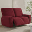FANSU Recliner Chair Covers 2 Seater for Armchairs with Pockets, Stretch Recliner Slipcover for Electric Chair, Sofa Covers Furniture Protector for Living Room (2 Seater,red)