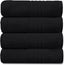 New Hampton Pack of 4 Bath Towel Set, 100% Ringspun Cotton, Extra Absorbent 450 GSM Luxury Bath Sheets, Black, 4PK