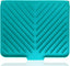 Dish Drying Mat, Silicone Dish Draining Mat with Double Hanging Hole, Thicken Self Drying Mat-Soft & Easy to Clean, Draining Board Mats for kitchen Counter-Green (15.7inch x 13.6 inch)