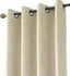 1 Panel Eyelet Grommet Curtains - Cotton Blend Room Darkening Curtain with Tiebacks, Blackout Thermal Insulated Window Drapes for Nursery, Bedroom, Living Room (Beige, 66 x 54 Inch Drop)
