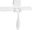 Shower Squeegee for Shower Glass Doors, Bathroom Squeegee for Shower, with No-Drilling Hanging Hook, Non-Slip Handle Silicone Squeegee for Mirror, Car, Window, Glass (White)