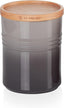 Stoneware Medium Storage Jar with Wooden Lid, Stoneware, 540 ml, 10 cm, Flint, 91044401444099