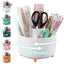 360°Degree Rotating Desk Organiser, Pen holder with 5 Slots, Desktop Storage Tidy Organisers for Stationery, Makeup, Caddy, Pen, and Office Accessories (Purple)