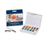 Watercolour Paint Pan 24 Set, Set of 24, Half Pan Size, Water-Soluble, Ideal for Painting, Professional Quality, Travel Size, 2306324