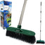 Yard Broom Outdoor Heavy Duty, 10” Garden Broom Synthetic Hard Bristle Brush Head with Strong Handle, Stiff Sweeping Brush Outdoor