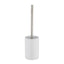 Ceramic WC Accessory Set, Toilet Brush with Round Holder, Exchangeable Brush Head, 36 cm, White