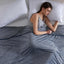 Cooling Blanket for Night - Summer Blanket with Rayon Derived from Bamboo, Dual Sided Lightweight Cool Blanket with Arc-chill Cooling Fiber for Hot Sleepers Queen, Blue, 220x240 cm