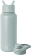Water Bottle with Straw and Chug Lid | Insulated Stainless Steel Bottle for Sports Gym | Summit Collection | 950ml | Sea Glass Sage