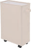 Slim Laundry Basket - Rectangle Laundry Hamper With Wheels - Foldable Storage Bin Coner Washing Hamper Dirty Clothes Storage Hamper for Clothes in Bedrooms, Living Room, Bathroom (Beige)