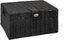 Large Resin Woven Storage Basket Box With Lid & Lock - Black