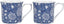 Coffee and Tea Mugs, Porcelain Bone China Mug, William Morris Wild Tulip Design, 300ml, Set of 2, Gift Boxed