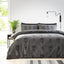 Halloween Duvet Cover King Size, Reversible Skull Bedding Set (230x220 cm), Polycotton Skeleton Head Quilt Cover Bed Set, Charcoal