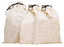Set of 3 Cotton Breathable Dust-Proof Drawstring Storage Pouch Multi-Functional Bag (Beige, Pack 3 XL)