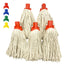 Mop Heads Replacement, Colour Coded Self Threading Socket Cotton Mop Head No.12 PY (Red, Pack of 5)