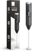 Handheld Milk Frother - Stainless Steel Electric Whisk - Portable Battery-Operated Coffee Frother for Lattes, Matcha, Protein Shakes - Ergonomic, Compact, Easy to Clean (Black)
