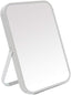 YEAKE Table Desk Vanity Makeup Mirror,8-Inch Portable Folding Mirror with Metal Stand 90°Adjustable Rotation Tavel Make Up Mirror Hanging Bathroom for Shower Shaving(Gray)