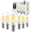 4W C35 Small Bayonet Bulb 40W Incandescent Bulbs Equivalent, B15 LED Filament Candle Bulb,470Lm, 2700K Warm White Candle B15 Bulbs Small Bayonet,220-240V,NO-Dimmable,(35MM*97MM/ 6 PCS)