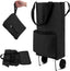 Folding shopping cart, supermarket trolley with two lightweight folding wheels, Oxford cloth bag reusable folding bag large capacity ultra-light handbag travel camping home essential artifact(black)