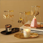 Spinning Candle Holder with Tray, Golden Candle Spinner,Rotating Metal Tea Light Candle Holder for Table Centerpiece Valentine's Day, Xmas Party Decor or Gift (Elf)