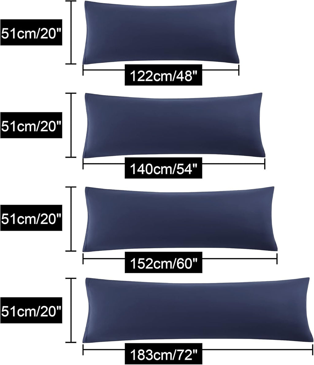 Soft Brushed Microfiber Body Pillow Cover with Zipper Closure, Bolster Pillow Cases Long Pillow Cases for Body Pillow Navy 20"x60" (5ft)