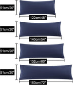 Soft Brushed Microfiber Body Pillow Cover with Zipper Closure, Bolster Pillow Cases Long Pillow Cases for Body Pillow Navy 20"x60" (5ft)