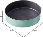 Cake Tin for Sponges, 8 inch Baking Tin (20cm), for Cheesecake, Victoria & Christmas, Offical GBBO Logo, Non Stick Coated Carbon Steel, Duck Egg Blue