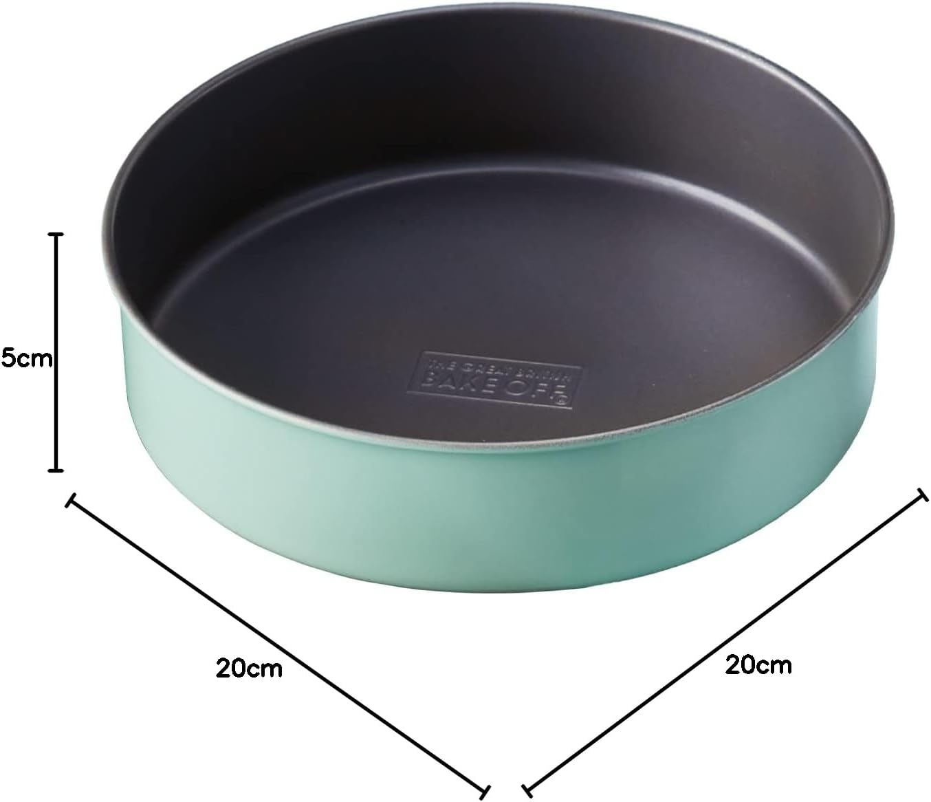 Cake Tin for Sponges, 8 inch Baking Tin (20cm), for Cheesecake, Victoria & Christmas, Offical GBBO Logo, Non Stick Coated Carbon Steel, Duck Egg Blue