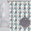 Shower Curtain 200 x 200cm Mildew Resistant Geometric Thick Polyester Fabric Bathroom Shower Curtain Waterproof Washable Bath Curtain with Hooks, Weighted Hem
