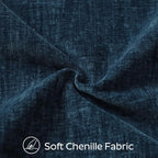 Sungeek Set of 2 Soft Chenille Cushion Covers 45x45cm Square Decorative Throw Pillow Covers with Stitched Edge Solid Dyed Pillow Cases Covers for Home Decor Couch Sofa Bed Living Room, Navy Blue