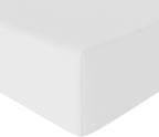 Bedding Soft Microfibre Fitted Sheet with 12 inch (30 cm) Deep Pocket, 160 x 200 cm, White