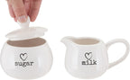 Housewares Charm Milk and Sugar Set, White, Set of 2