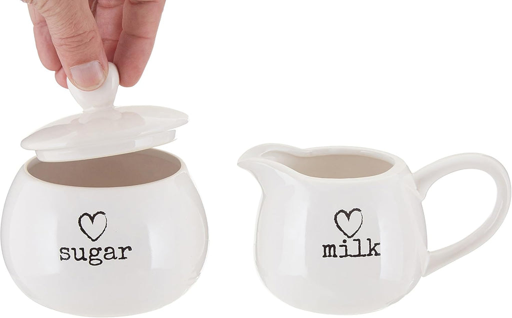 Premier Housewares Charm Milk and Sugar Set, White, Set of 2