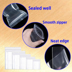 900pcs Grip Seal Bags Mixed Size Small Clear Resealable Storage Pouches Poly Perfect for Small Cookies Sweets Jewellery and Diamond Painting 100µ