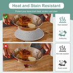 Kyrio Round Placemats, Trivets Mats Hotplate Mats, Heat Resistant Mat, for Kitchen, Restaurant,Dining Table, with storage basket(6PCS)