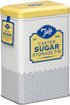 Tala Originals Storage Tin, Metal, Yellow and Cream Nostalgic Design, Holds a Full Bag of Caster Sugar (Sugar Not Included)